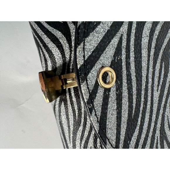 A Touch of Style Zebra Pattern Clutch with Gem Closure and Removable Chain Strap - Picture 16 of 16